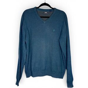 Izod Mens Teal Premium Essentials Classic Fit Long Sleeve V Neck Sweater XL